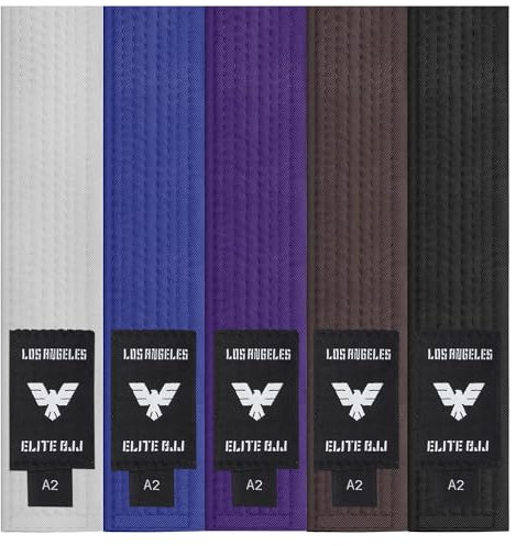 Elite Sports BJJ Gürtel MMA Jiu Jitsu Rank GI Gürtel für Männer, Frauen und Kinder, schwarz, A1