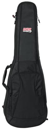 GATOR CASES – Borsa per 2 Chitarre Elettriche, Imbottitura GFLEX 20mm, Spallacci Zaino, Tasca Accessori, Pick-Clip, Colore Nero (GB-4G-ELECX2)