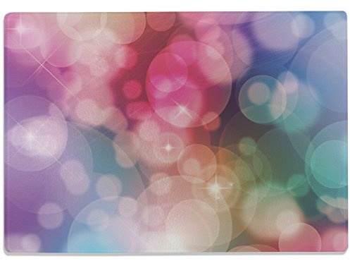 WANDKINGS Glasschneidebrett „Luftblasen in Pastellfarben“ - Glasschneideplatte, Schneidebrett aus Glas, Frühstücksbrettchen