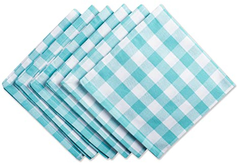 DII Ensemble de serviettes de table en coton, bleu turquoise