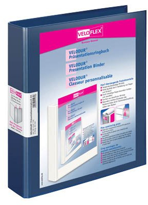 Veloflex – 10 Velodur clasificadores Präsentation Ringbuch 2 Ringe 4 cm blau