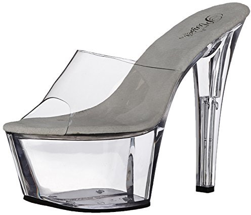 Pleaser SKY-301, Damen Plateau Sandalen, Transparent (Transparent (Clr/Clr)), 37 EU (4 Damen UK)