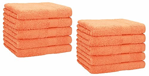 Betz 10er Premium Gästehandtücher-Set - Gesichtstücher-Set - Handtücher-Set - Händehandtücher - 30 x 50cm - orange
