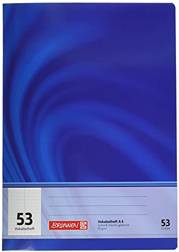 Brunnen 104349502 - Cuaderno de vocabulario (A4, 32 hojas, a rayas, con línea de separación)