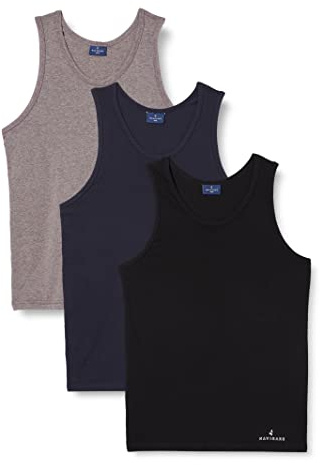 Navigare 572/S Canottiera, Multicolore (Grigio/ Nero/ Navi), Small (Taglia produttore:3), Pacco da 3, Uomo