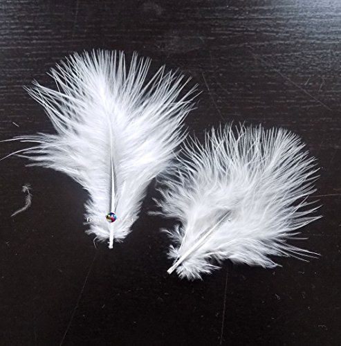 Gregory Crafts & Gifts 60 White Marabou Small Feathers Quality Craft Pack