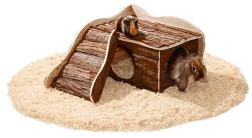 Karlie - 84240 - Maisonnette en bois pour rongeurs - Avec rampe d'accès - 40 x 50 x 25 cm