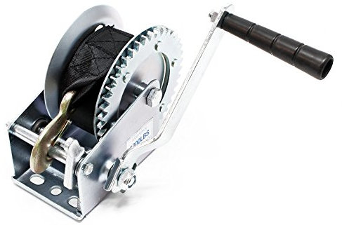Wiltec Handseilwinde bis 550kg Übersetzung 4,1:1 160x131x219mm, Winde mit 7m Zugband, Seilwinde handbetrieben, Handseilzug effizient, Forstseilwinde