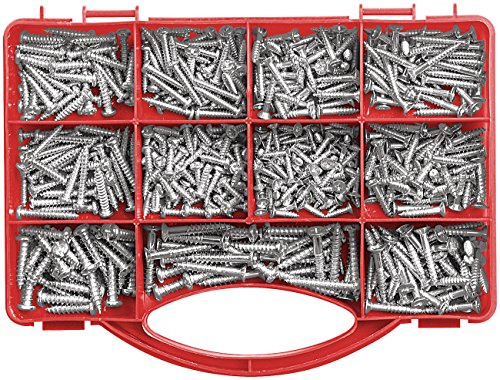 AGT Schrauben Sortiment: Schrauben-Set I mit 545 Teilen (Holzschrauben Set, Gewindeschrauben, Spax)