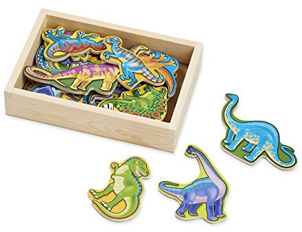 Melissa and Doug Magnete Dinosaurier Holz, Magnete Kinder, Magnetdinosaurier für Magnettafel Kinder und Kühlschrankmagnete Kinder, Magnet Spielzeug Kinder, Magnetspiel ab 2 3 4