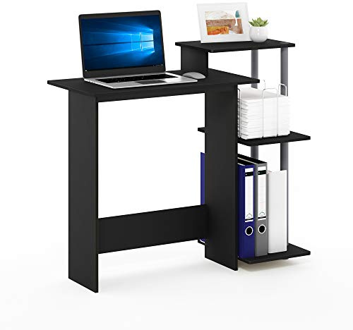 Furinno Efficient Home Laptop Notebook Computer Desk, Study Desk, Writing Desk, Black/Grey