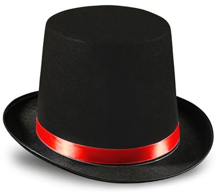 Dress Up America Cappello A Cilindro Da Smoking Per Adulti – Cappello Da Festa Del Mago Nero – Cappello Da Smoking Formale Unisex