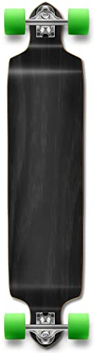 Yocaher Drop Down Longboard Complete Cruiser 41.25 x 10 w/Premium Black Grip Tape, Heavy Duty Aluminum Alloy Truck, 71mm Longboard Wheels, and ABEC-9 Bearings - Black