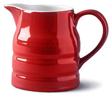 Wm Bartleet & Sons, Porcelain Traditional Churn Jug 568ml, 1 Pint - Red