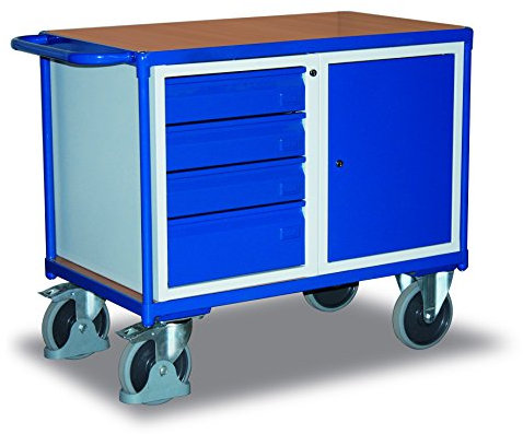 Werkstattwagen mit 1 Ladefläche RAL7035 Lichtgrau Tischwagen Schrankwagen