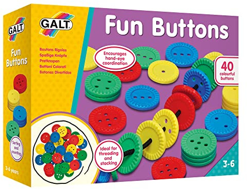 Galt Toys, Fun Buttons, Threading Toy, Ages 3 Years Plus