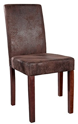 invicta INTERIOR Edler Esszimmerstuhl Kolonialstil Genua Cigar - braun Esszimmer Stuhl Konferenzstuhl Vintage Look Beine aus Massivholz kolonial