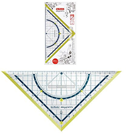 Herlitz Geometriedreieck my.pen / 25cm / mit Griff / Farbe: grün