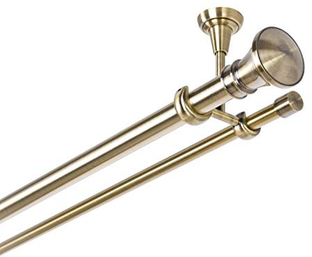 ASTA PER TENDA 25/16 mm 2 di Corsa Fissaggio a Soffitto antico di metallo in oro, 160