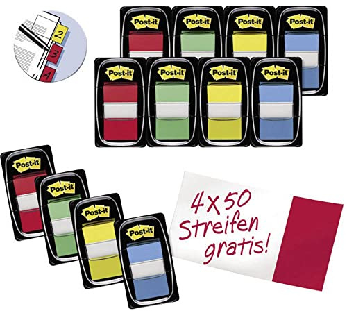 Post-it Haftstreifen FT600003493 Rot, Gelb, Blau, Grün