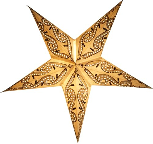 Guru Shop Vikbar adventsbelysning/pappersstjärna/julstjärna, 60 cm – Artemis-vit/-svart, stjärnfönsterdekoration