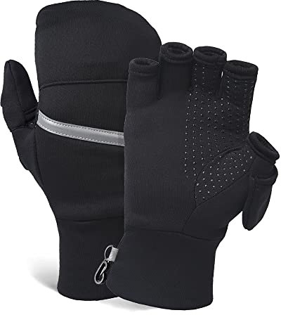 TrailHeads Trainingshandschuhe Wandelbar mit Powerstretch - Fingerlose Handschuhe für Damen - Wintersport- und Fahrradhandschuhe Damen - klein/mittel