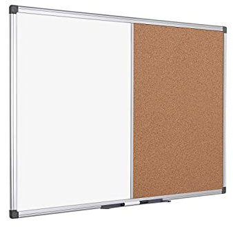 Bi-Office Combination Board Maya, Cork/Magnetic, Aluminium Frame, 90 x 60 cm,White