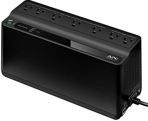 APC UPS 600VA / 330W UPS Battery Backup & Surge Protector, 7 Outlets (NEMA 5-15R), USB Charging Port, BE600M1 Uninterruptible Power Supply for Computers, Wi-Fi Routers, and Home Office Electronics