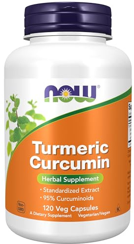 NOW Foods Supplements, Turmeric Curcumin, Derived from Turmeric Root Extract, Herbal Supplement, 120 Veg Capsules