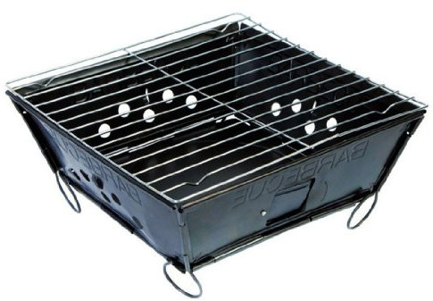 BBQ 8108145 - Barbacoa, Acero, Plegable 28 x 28 x 2 cm, Color Negro