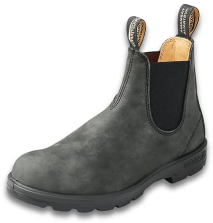 Blundstone 587 Unisex Classic Series Chelsea Boot for Men and Women with Shock Absorption and Premium Water Resistant Leather, Rustic Black, 11 US Men / 13 US Women / 10 AU