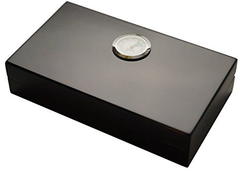 GERMANUS Mini Sigari Humidor per la corsa, divano o terrazza in nero con legno di cedro