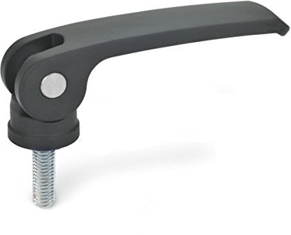 Ganter Normelemente | Exzenterspanner mit Schraube - 927-82-M6-50-B-B | Grifflänge l1: 82mm | Gewinde d2: M6 | Hebel Zink-Druckguss, schwarz | 1 Stück
