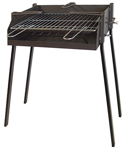 Imex El Zorro - Barbacoa Cuadrada con Soporte Paella | 60x40 cm | Acero Resistente | Barbacoa Versátil para Jardín