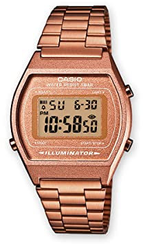 Casio Orologio Quarzo Donna, misura cassa 34.00mm con quadrante LCD Digitale e cinturino Rosa in Cinturino in metallo B640WC-5AEF