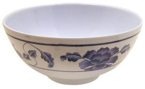 Thunder Group Blue Dragon Collection 12-Pack 12-Ounce Rice Bowl, 4-7/8-Inch, Melamine, White