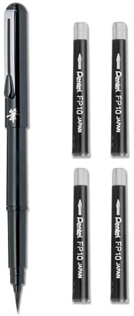 Pentel Fountain Brush Pen - Black ink, single piece, GFKP3-AO