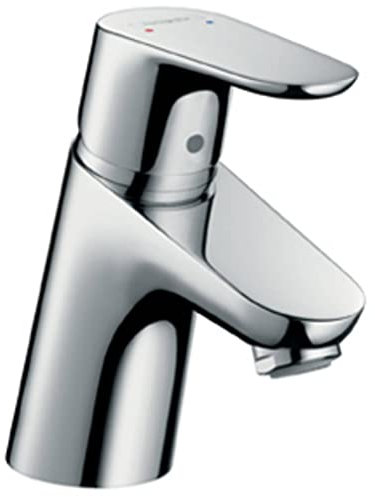 hansgrohe Focus - bathroom tap without waste, bathroom sink tap with spout height 70 mm, basin mixer tap water-saving (EcoSmart), chrome