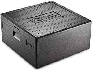 thermohauser EPP-Thermobox Pizza Maxi mit Deckel - 64,5 Liter - 59,5 x 59,5 x 28,5 cm - schwarz - extra große Nutzfläche