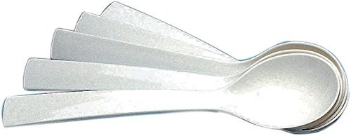 BATANIA 6er Set Salatlöffel Kunststoff 23,5 cm – weiße Feinkost- & Thekenlöffel – bruchsicher, lebensmittelecht & spülmaschinengeeignet – ideal für Buffet, Salate & Gastronomie