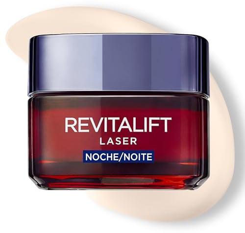 L'Oréal Paris Revitalift Láser Crema de Noche Anti-Edad Triple Acción, Antiarrugas y Multicorrección, 50 ml