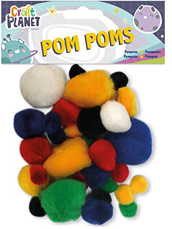 Craft Planet Pompoms Pack de 30 Couleurs Assorties