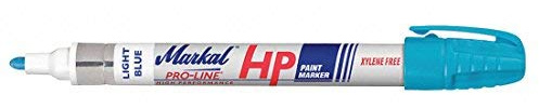 Markal PRO-LINE HP Light Blue Medium Oily Surfaces Xylene-Free Metal Barrel Marking Pen