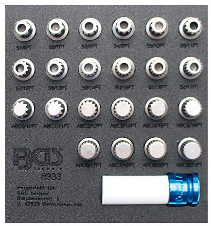 BGS 8933 | Tool Tray 1/6: Rim Lock Socket Set for VAG | 23 pcs.