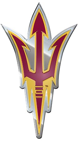 FANMATS 60510 Arizona State Sun Devils Heavy Duty Aluminum Embossed Color Emblem, Auto Emblem Decal