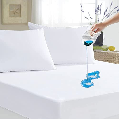 Family Bedding Terry Cotton 100 Percent Waterproof Single Bed Mattress Protector, 90 cm x 192 cm