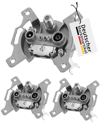 DCT Delta 3X Sat Dose unterputz, 3 Ausgänge, unicable & Kabelfernsehen tauglich, Stichdose, Antennendose, DVB-C, DVB-S/S2, DVB-T/T2, DAB +, DC Pass, 5-2400 MHz