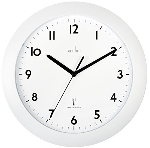 Acctim 74132 Cadiz Radio Controlled Wall Clock, White
