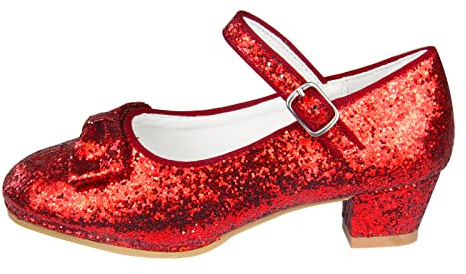 Dorothy's Ruby Red Wizard of Oz Slipper Shoes for Kids, red, 11 Little Kid