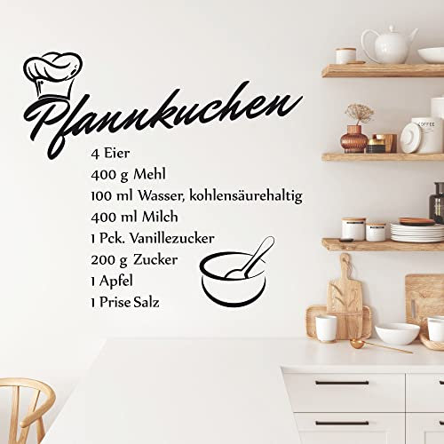GRAZDesign Wandtattoo Küche Rezept Pfannkuchen | Küchenaufkleber selbstklebend - 44x40cm / 045 hellrosa